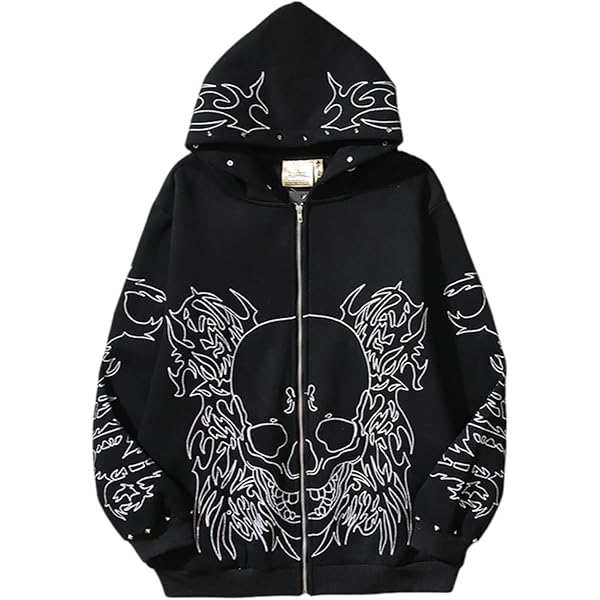 Amazon.com: Men's Y2K Flame Graphics Hoodies Gothic Dark